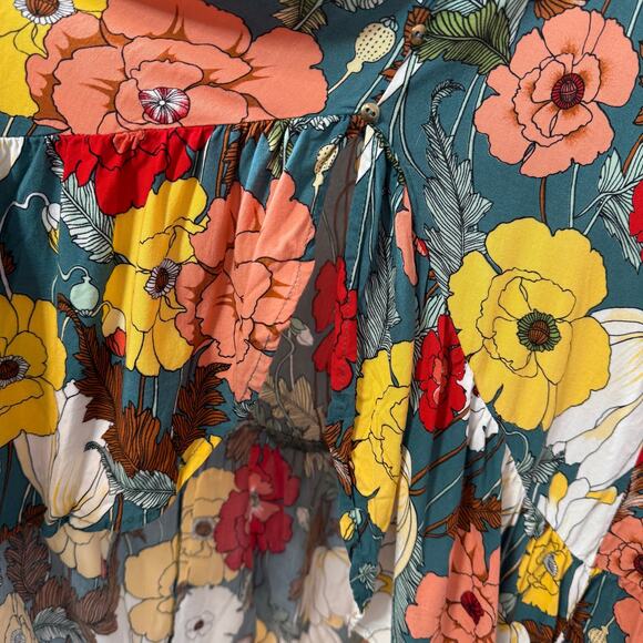 Anthropologie Indigo Rose Floral Midi Skirt Boho Cottagecore Feminine Small - Picture 7 of 13